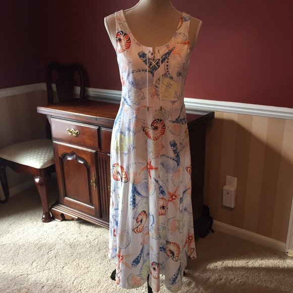 Chaps Dresses & Skirts - Chaps Summer Sleeveless Maxi Dress Beach Theme